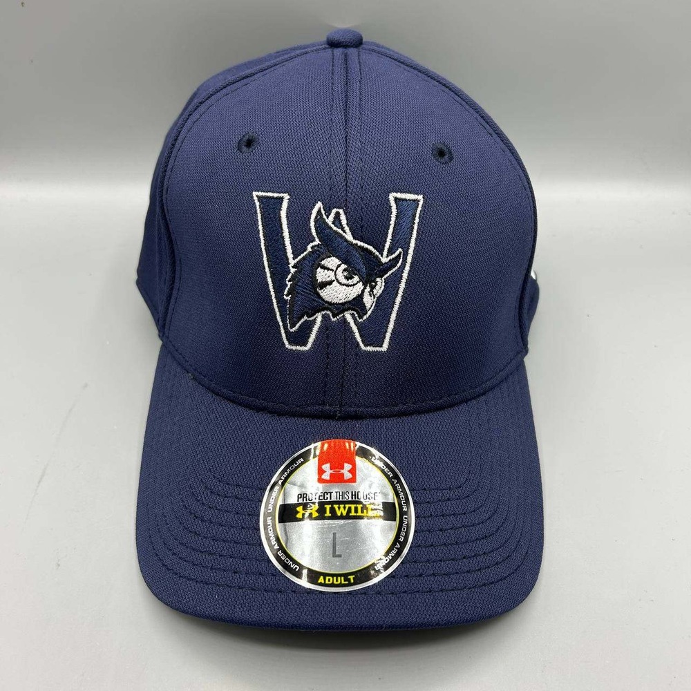 Westfield State Owls Hat Men Large Blue Embroidered Under Armour Fitted Cap New